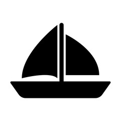 sailboat, boat, vehicle, transport icon vector illustration