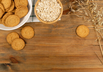 Thin Oatmeal Cookies, Healthy Cereal Crackers with Chocolate