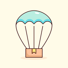 hot air balloon, vehicle, transport color icon vector illustration