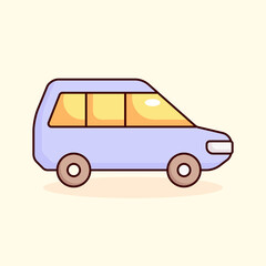 car, van, vehicle, transport color icon vector illustration