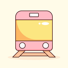 train, railway, tram, vehicle, transport color icon vector illustration