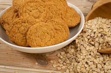 Thin Oatmeal Cookies, Healthy Cereal Crackers with Chocolate
