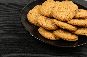 Thin Oatmeal Cookies, Healthy Cereal Crackers with Chocolate