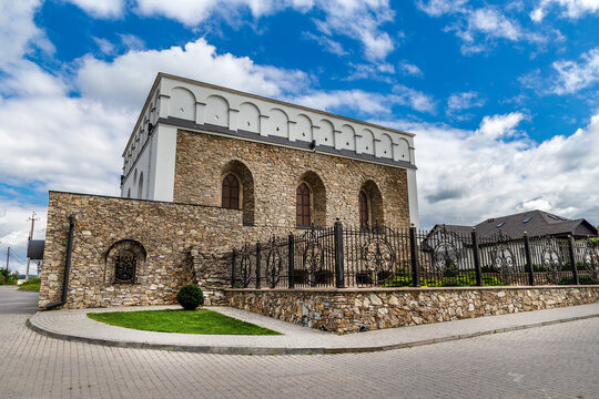 A beautiful synagogue in the village of Satanov. Ukraine.