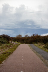 Autumn Dunes Landscape Cloudy Sky