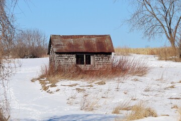 old barn in the snow © Deb