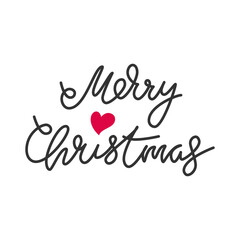 Merry Christmas vector hand drawn lettering