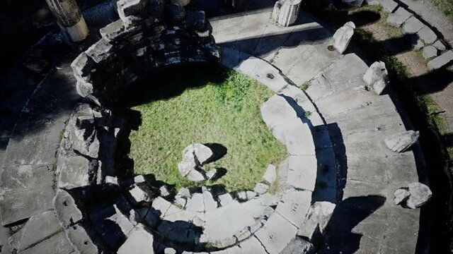 The tholos of the sanctuary of Athena Pronaia at Delphi in Greece