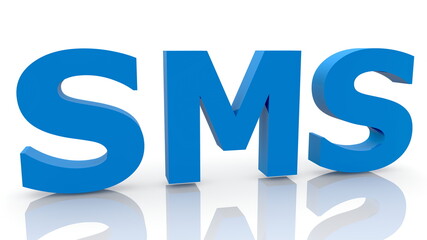 SMS concept in blue color