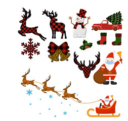 A set of Christmas elements