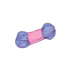Thread or yarn for knitting and needlework, sketch vector illustration isolated.
