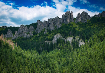 Obraz premium rock town in the forest in the mountains