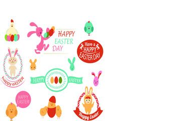 Set of easter vector symbols label elements