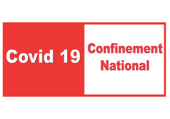 confinement national bannière rouge