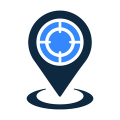 Aim, pointer, target icon. Editable vector isolated on a white background.