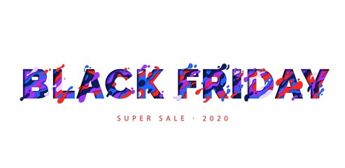 Black Friday - text in papercut style isolated on white background.