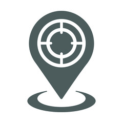 Aim, pointer, target icon. Gray color vector on isolated white background.