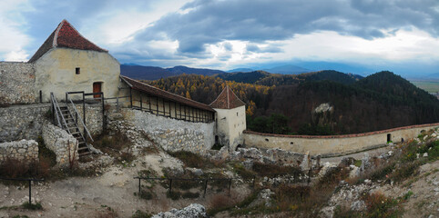 Fototapeta na wymiar Rasnov Medieval Fortress, located in Romania, near Brasov City.