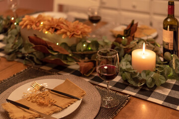 Thanksgiving holiday table setting