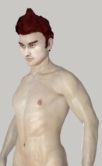 Fototapeta premium Muscular young man with red hair