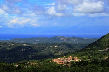 Mountain peaks of the island of Corfu