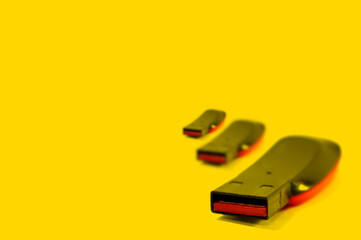 Pen drive with yellow background