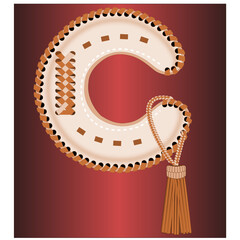 Obraz premium LEATHER : LETTER C