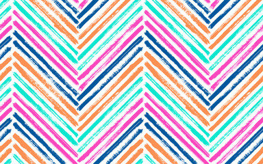 Brush stroke chevron zig zag seamless pattern.