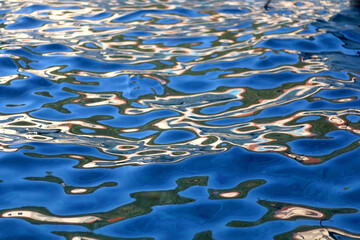 Sunlight reflection on the sea. Selective focus.