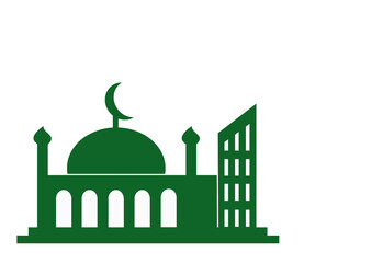 mosque islamic  green icon silhoutte illustration