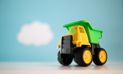 toy truck on a blue background