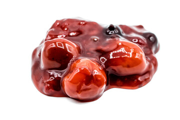 Red fruit jelly isolated on white background