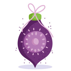 merry christmas, cute purple ball decoration cartoon