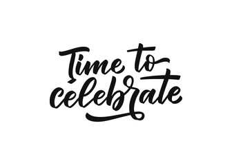 Lettering slogan for Happy Birthday. Hand drawn phrase for gift card, poster and print design. Modern calligraphy celebration text. Vector