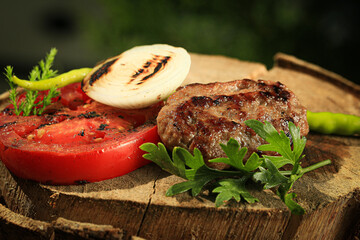 beef steak on a wooden board