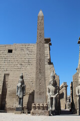 Obelisk and Statues in front of Luxor Temple