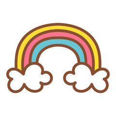 Isolated rainbow with clouds - Vector illustration design