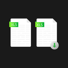 Icon download xls file document design isolated on white background
