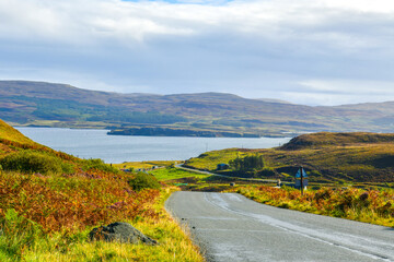 great views of the mountains on the isle of skye in scotland