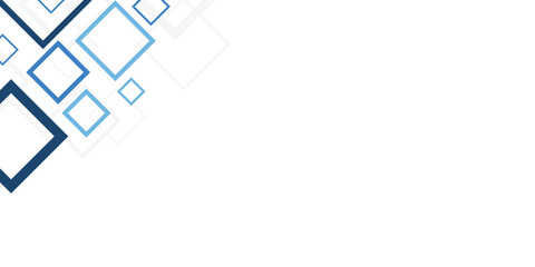 Blue white abstract background with square geometric shapes design