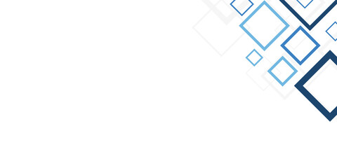 Blue white abstract background with square geometric shapes design