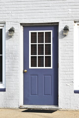 Blue Door in Brick Wall