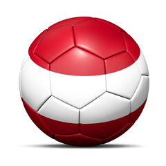 Fototapeta premium 3d soccer ball with Austria flag - 3D Render isolated in background white.