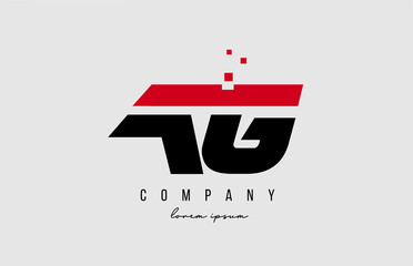 ag a g alphabet letter logo combination in red and black color. Creative icon design for company and business