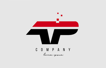 ap a p alphabet letter logo combination in red and black color. Creative icon design for company and business