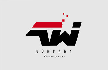 aw a w alphabet letter logo combination in red and black color. Creative icon design for company and business