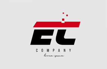 ec e c alphabet letter logo combination in red and black color. Creative icon design for company and business - obrazy, fototapety, plakaty