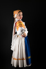 Fototapeta premium beautiful girl in slovak folk dress