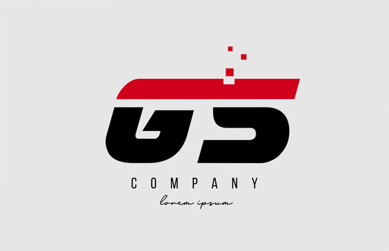 gs g s alphabet letter logo combination in red and black color. Creative icon design for company and business