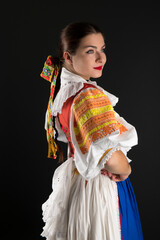 beautiful girl in slovak folk dress